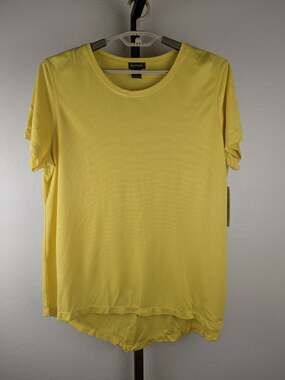 Multiples Yellow Short Sleeve Tunic Length Top Modal Blend